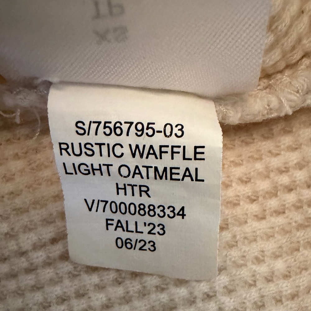 Banana Republic Rustic Long Sleeve Waffle Knit Henley in Oatmeal Heather XS - Picture 9 of 9